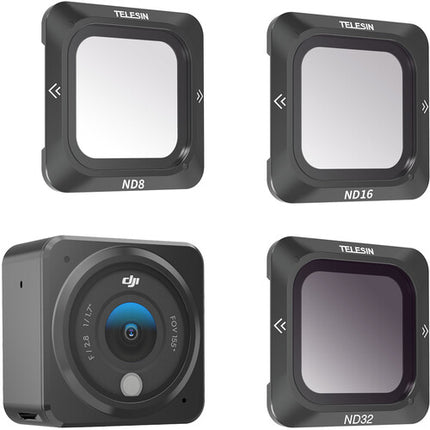 TELESIN Set de Filtros ND para DJI Action 2 ND8 ND16 ND32 con Montura Magnética