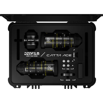 DZOFilm Catta Ace FF Lentes Zoom 35-80mm y 70-135mm T2.9 Kit Completo con Estuche de Seguridad