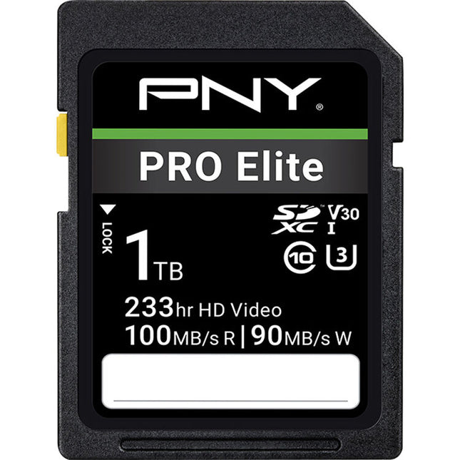 PNY 1TB PRO Elite Tarjeta de Memoria UHS-I SDXC 100 MB/s Lectura 90 MB/s Escritura