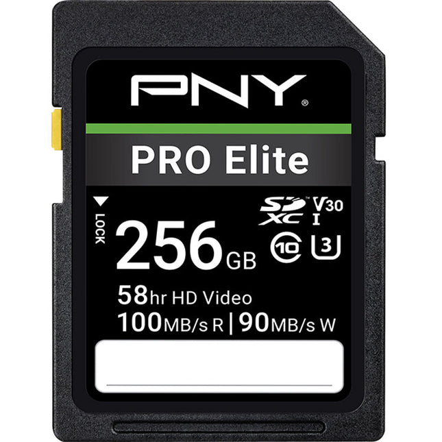 PNY 256GB PRO Elite Tarjeta de Memoria SDXC UHS-I 100 MB/s Lectura 90 MB/s Escritura