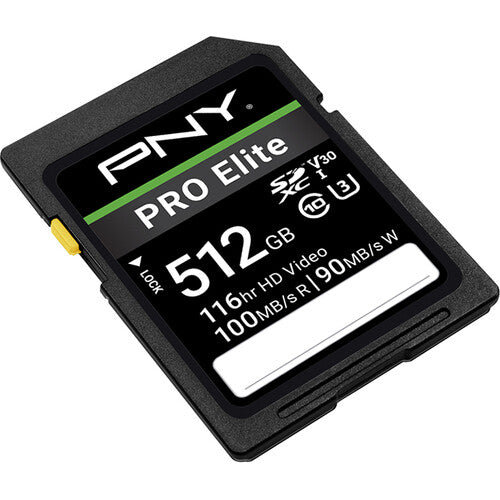PNY 512GB PRO Elite Tarjeta de Memoria UHS-I SDXC 100MBs Lectura 90MBs Escritura
