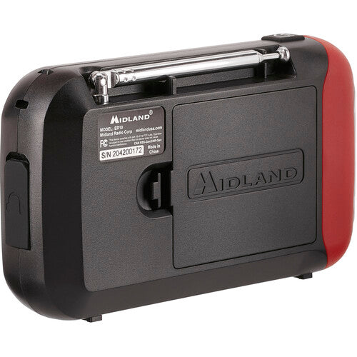 Midland ER10VP Radio Meteorológico de Emergencia Portátil con Linterna LED y Batería AA