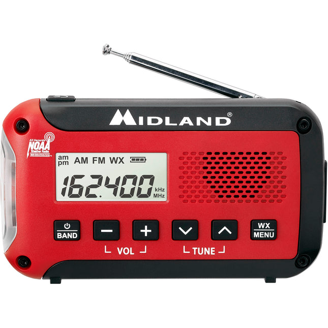 Midland ER10VP Radio Meteorológico de Emergencia Portátil con Linterna LED y Batería AA