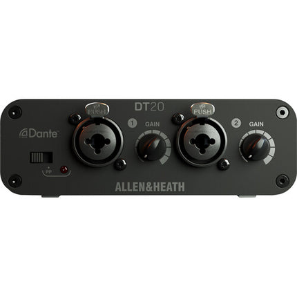 Allen & Heath DT20-X Interfaz de Entrada Dante 48 kHz Dos Entradas Combo XLR con Fuente de Poder