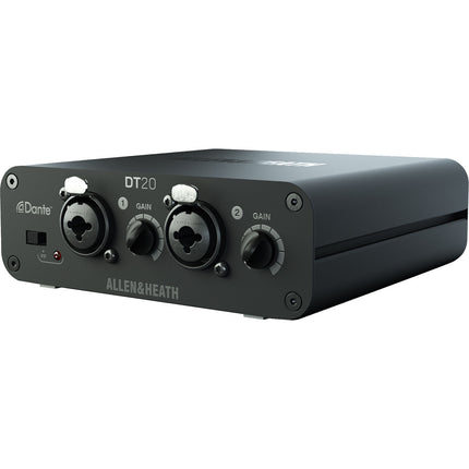 Allen & Heath DT20-X Interfaz de Entrada Dante 48 kHz Dos Entradas Combo XLR con Fuente de Poder
