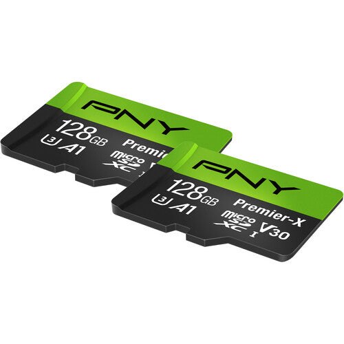PNY 128GB Premier-X microSDXC UHS-I 100MB/s Kit 2 tarjetas con adaptador SD