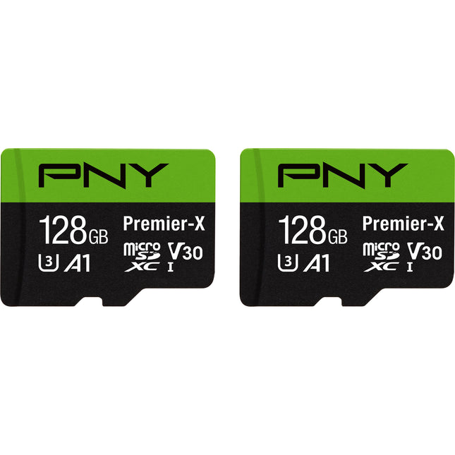 PNY 128GB Premier-X microSDXC UHS-I 100MB/s Kit 2 tarjetas con adaptador SD