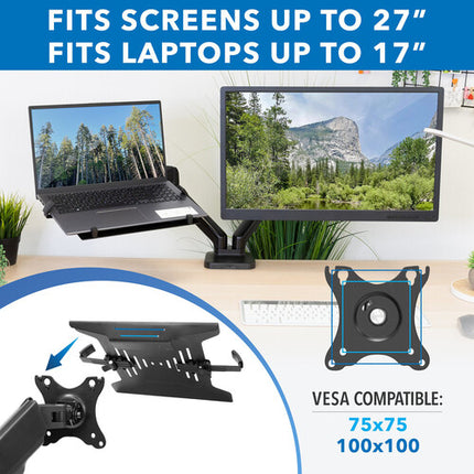 Mount-It! MI-6352LTMN Soporte de Escritorio para Monitor y Portátil hasta 27" 13.2 lb