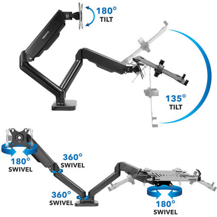 Mount-It! MI-6352LTMN Soporte de Escritorio para Monitor y Portátil hasta 27" 13.2 lb