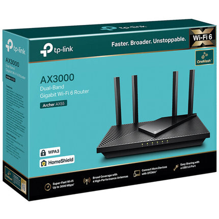 TP-Link Archer AX55 AX3000 Router Inalámbrico Dual-Band Wi-Fi 6 2976 Mb/s