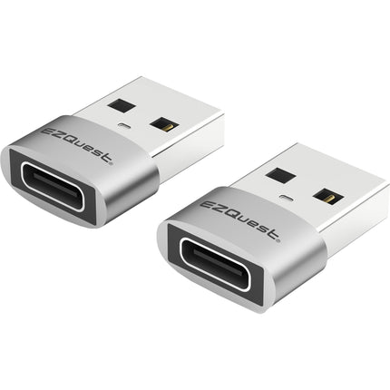 EZQuest Adaptador USB Tipo C Hembra a USB Tipo A Macho 2 Pack 480 Mb/s 15W Carga Rápida OTG