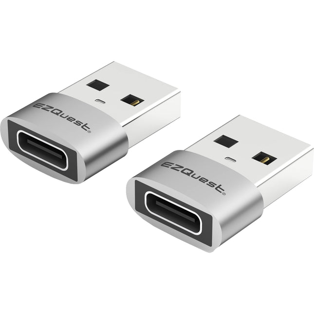 EZQuest Adaptador USB Tipo C Hembra a USB Tipo A Macho 2 Pack 480 Mb/s 15W Carga Rápida OTG