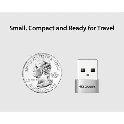 EZQuest Adaptador USB Tipo C Hembra a USB Tipo A Macho 2 Pack 480 Mb/s 15W Carga Rápida OTG