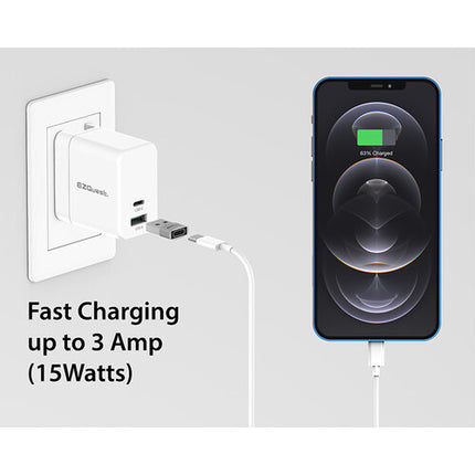 EZQuest Adaptador USB Tipo C Hembra a USB Tipo A Macho 2 Pack 480 Mb/s 15W Carga Rápida OTG