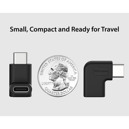 EZQuest Adaptador USB Tipo C Macho a Hembra 90 Grados Mini 2 Pack
