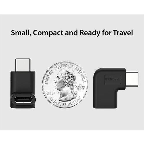 EZQuest Adaptador USB Tipo C Macho a Hembra 90 Grados Mini 2 Pack