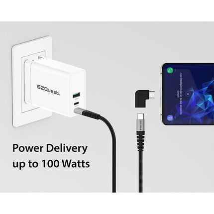 EZQuest Adaptador USB Tipo C Macho a Hembra 90 Grados Mini 2 Pack