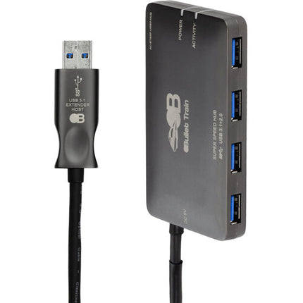 Bullet Train Cable Fibra Óptica USB 3.1 Gen 1 20m con Hub 4 Puertos