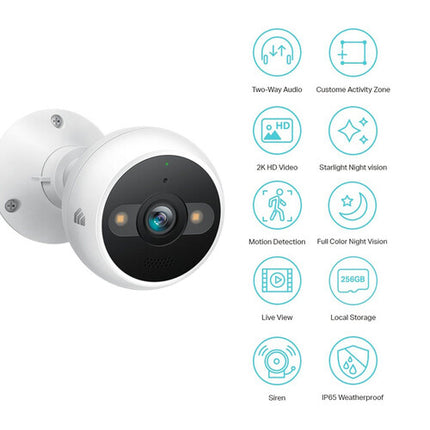 TP-Link KC420WS Kasa Cam Outdoor Cámara 4MP Wi-Fi Visión Nocturna y Timbre Inteligente KD110