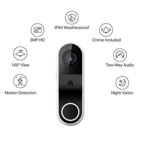 TP-Link KD110 Timbre Inteligente Video 2304x1296 160° Visión Nocturna 15'