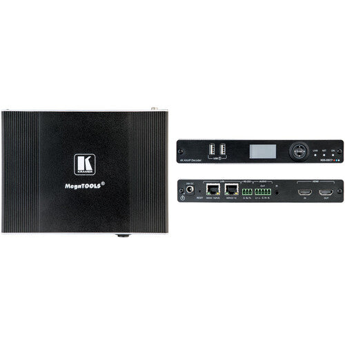 Kramer KDS-DEC7 Decodificador AVoIP para 4K60 HDMI con PoE y montaje