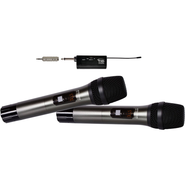 Galaxy Audio Trek GTU Mini Sistema Micrófonos Inalámbricos UHF 160 pies alcance 6 hrs batería dual canal