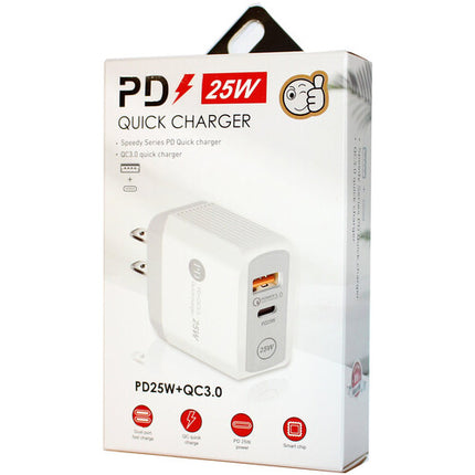 Tera Grand Cargador USB 25W Dual Puerto Tipo C y Tipo A Quick Charge 3.0