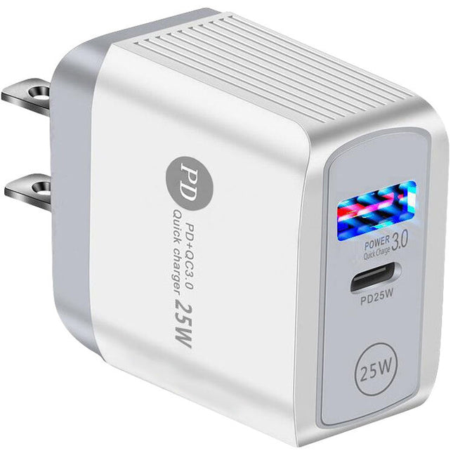 Tera Grand Cargador USB 25W Dual Puerto Tipo C y Tipo A Quick Charge 3.0