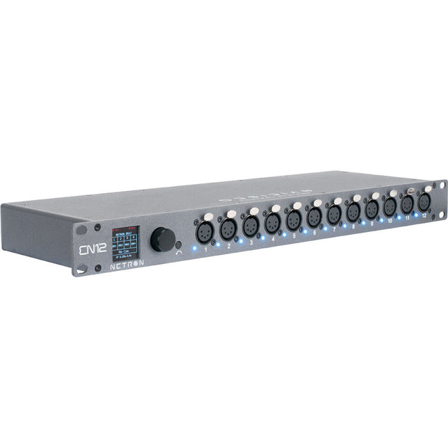 Obsidian Netron EN12 Pasarela Ethernet a DMX 12 Puertos OLED 1.8 Pulgadas 99 Cues