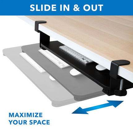 Mount-It! Bandeja Ajustable para Teclado y Ratón con Riel Antideslizante 22 cm de Profundidad