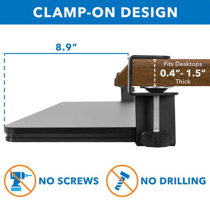 Mount-It! Bandeja Ajustable para Teclado y Ratón con Riel Antideslizante 22 cm de Profundidad