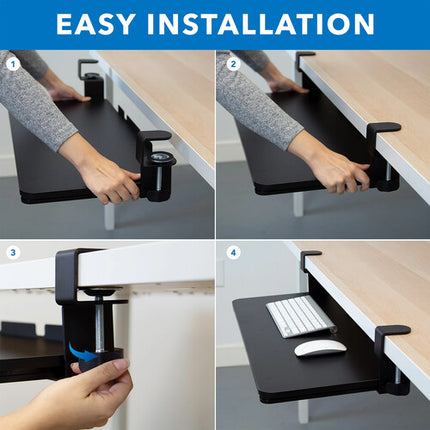 Mount-It! Bandeja Ajustable para Teclado y Ratón con Riel Antideslizante 22 cm de Profundidad