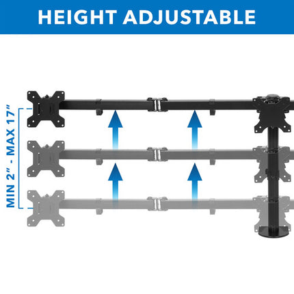 Mount-It! Soporte de Escritorio Triple para Monitores 24 a 32 Pulgadas Capacidad 22 lb por Brazo
