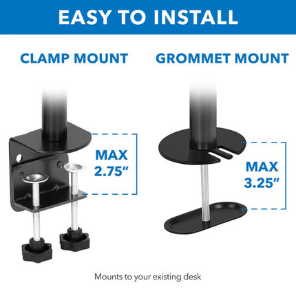 Mount-It! Soporte de Escritorio Triple para Monitores 24 a 32 Pulgadas Capacidad 22 lb por Brazo