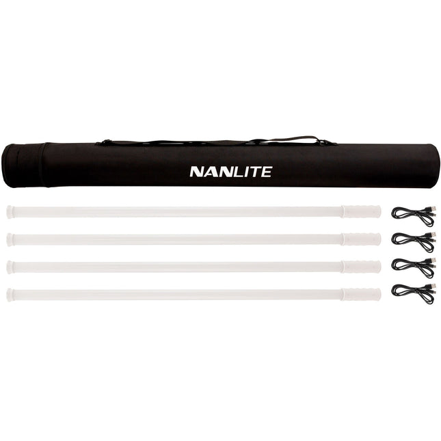 Nanlite PavoTube T8-7X Tubo LED RGB 3 pies Kit 4 luces 117 Lux CRI 96 bolsa transporte