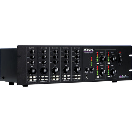 ART MX524 mezclador de 5 canales 4 zonas con phantom +48V y controles de tono