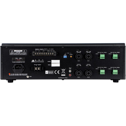 ART MX524 mezclador de 5 canales 4 zonas con phantom +48V y controles de tono
