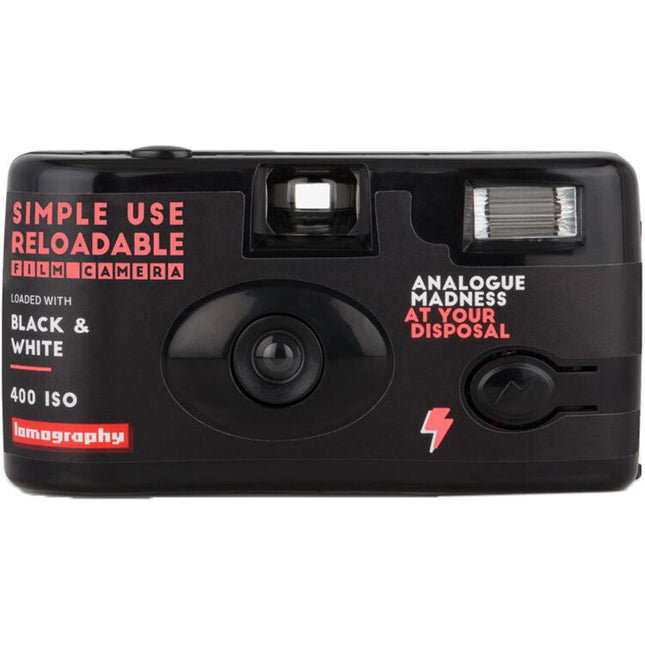 Lomography Simple Use Cámara Recargable Blanco y Negro 27 Exposiciones f9 31mm