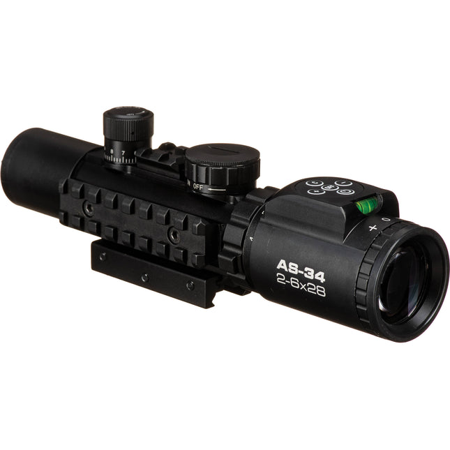 Konus 2-6x28 KonusPro AS-34 Visor Rifle con Retícula Mil-Dot y 3 Rieles