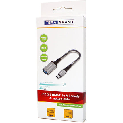 Tera Grand Adaptador USB-C a USB-A Femenino 6 Pulgadas 5 Gb/s 3A