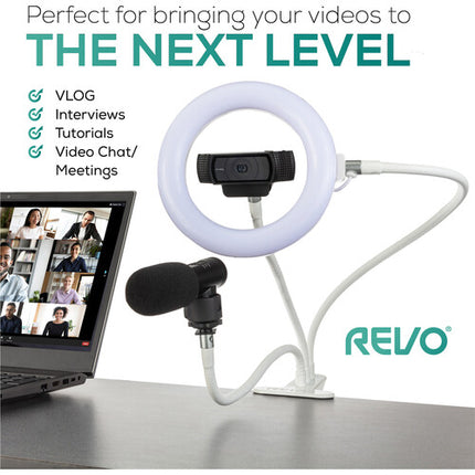 Revo VL-6 Kit luz anillo LED bicolor 6 pulgadas 48 LEDs brazo doble