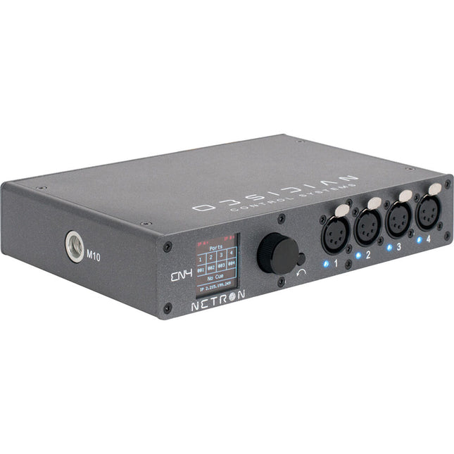 Obsidian Netron EN4 Puerta de enlace Ethernet a DMX 4 Puertos OLED 1.8" Display POE