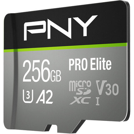PNY 256GB PRO Elite microSDXC UHS-I Tarjeta de Memoria 100MB/s con Adaptador SD