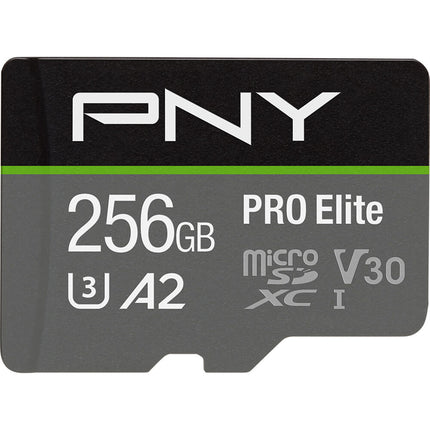 PNY 256GB PRO Elite microSDXC UHS-I Tarjeta de Memoria 100MB/s con Adaptador SD