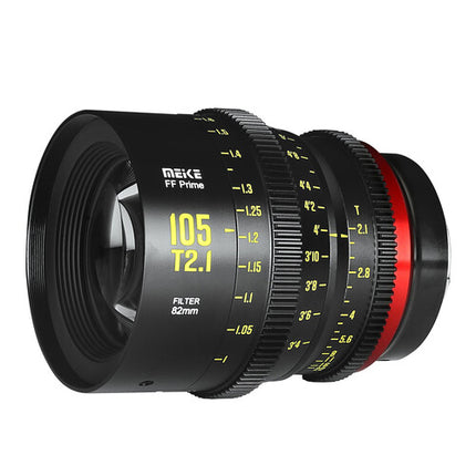 Meike FF-Prime Cine 105mm T2.1 Lente Full Frame Montura PL Foco en pies y metros