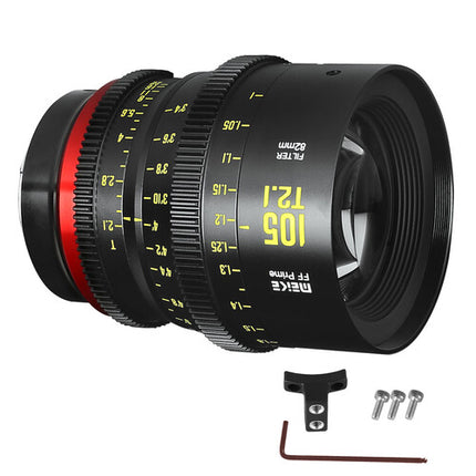 Meike FF-Prime Cine 105mm T2.1 Lente Full Frame Montura PL Foco en pies y metros
