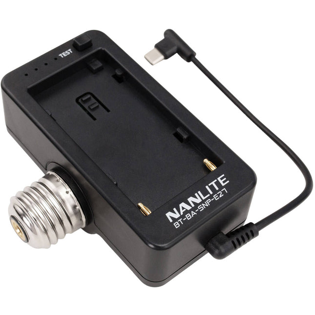 Nanlite NP-F Adaptador y Montura para Batería PavoBulb 10C USB Tipo-C indicador batería