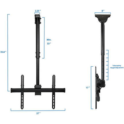 Mount-It MI-509B Soporte de Techo para TV 32 a 70" 110 lb Capacidad 360° Giro