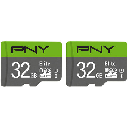 PNY 32GB Elite UHS-I microSDHC 2-Pack Tarjeta de Memoria Clase 10 85MBs