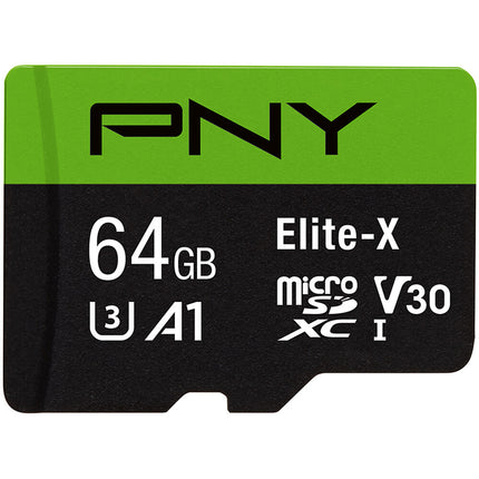 PNY 64GB Elite-X microSDXC UHS-I Tarjeta de Memoria V30 Clase 10 A1